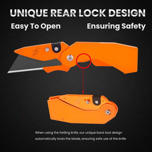6-Pack Lichamp Folding Utility Knife, Quick-Change Box Cutter with Razor Blades & Belt Clip, Portable Construction Tool