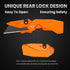 6-Pack Lichamp Folding Utility Knife, Quick-Change Box Cutter with Razor Blades & Belt Clip, Portable Construction Tool