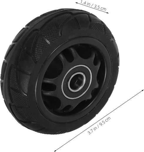 2pcs Beaupretty Silent Heavy Duty Replacement Wheels for Rolling Cart Trolley with Bearings Solid Rubber Caster Wheels