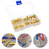 KeeYees 500 Pcs U Shape Copper Ring Terminals Crimp Kit, Non-Insulated Assortment for Electric Connections