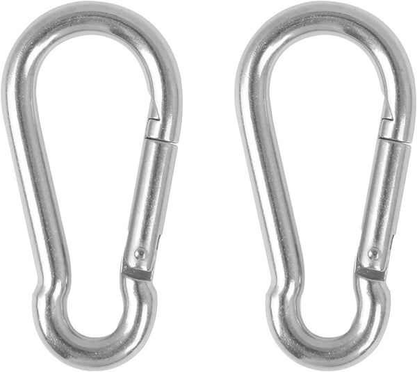 CNBTR 2 PCS 304 Stainless Steel Spring Snap Hook M8, 3.18 Inch Heavy Duty for Keys, Camping, Fishing, Hiking