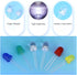 ProCircFix 50Pcs 10mm 10Pcs F10 LED Diode Kit, Red Yellow Blue Green White Each, High Brightness Diffused LED