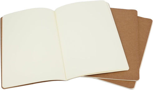 Set of 3 Kraft Cover Journals: 8.25x5.5 inches, 100gsm Ivory Pages, 30 Sheets (60 Pages), Blank, DIY-friendly, and Versatile for Daily Use by TWONE