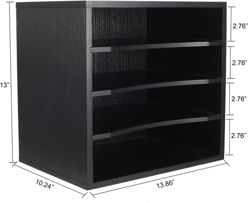 PAG Mail Sorter Organizer, Wood Countertop Literature Organizer, 4 Compartments for Office Supplies, Desktop File