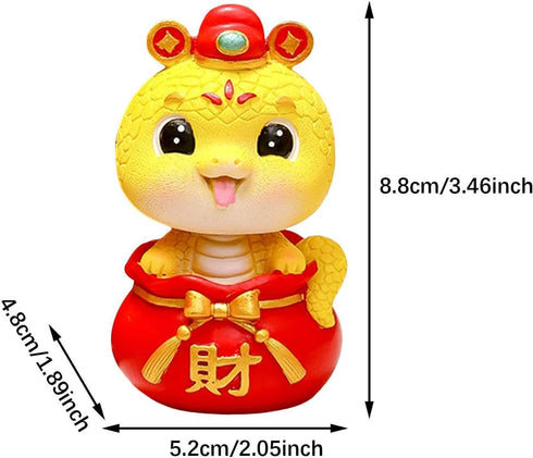 Fenteer 2025 Retro Wooden Remote Control Holder and Chinese New Year Snake Statue Organizer for Table Nightstand Office