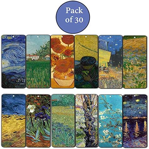 Loving Vincent Van Gogh Inspiring Quotes Bookmarker Cards, 36-Pack, Cool Classical Painting Art Print