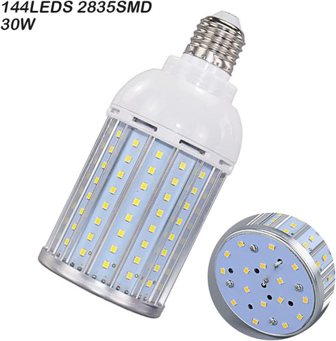 30W E27 LED Corn Light Bulbs (2 Pack), 144 LEDs, 2700 Lumen, 3000K Warm White, 240 Watt Equivalent