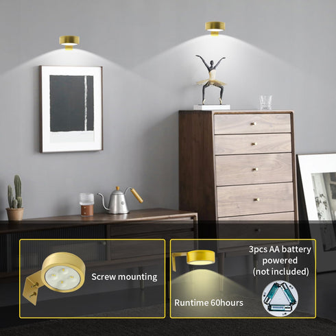 Arixinks 6pcs 3 Dimmable Wall Picture Light Battery Operated, Painting Light with Remote, Wall Picture Lighting