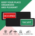 Privacy Sign - Vacant Occupied Indicator for Home Bathroom Office, Easy to Read Magnetic Slider - Black
