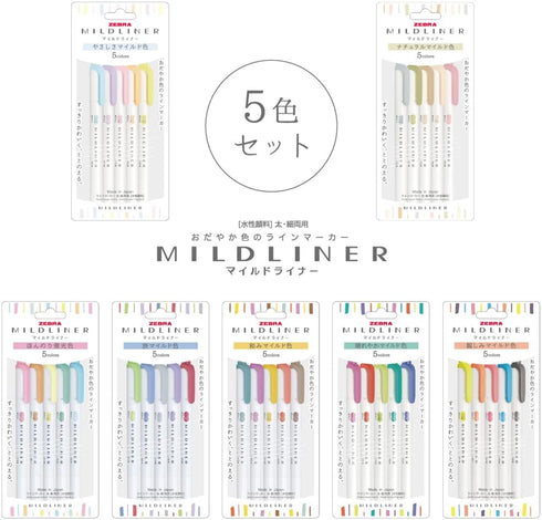 Zebra WKT7-5C-NC-N Highlighter, Mild Color, NC5 Colors