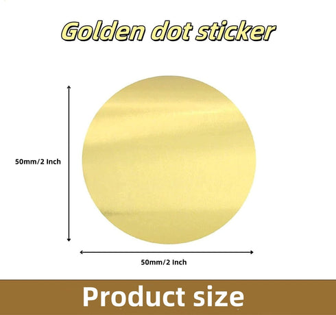 Hybsk 2 Inch Matte Gold Labels, Round Color Coding Dots, 300 Adhesive Stickers Per Roll (Gold)