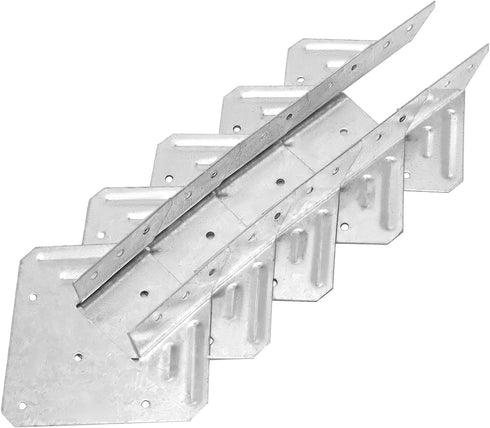 QWORK Galvanized 18-Gauge Hurricane Tie, 40 Pack Steel Connector for Roofing Trusses, High Wind Resistance