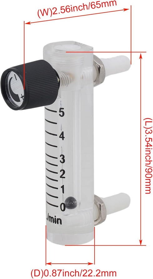CNBTR Oxygen Flow Meter 0-5 LPM Acrylic Flowmeter for Oxygen Air Gas