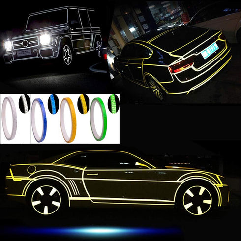 Reflective Tape, Yellow, 0.5" x 10', Waterproof Strong Safety Tape for Bicycle, Trucks, Cars