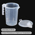 PATIKIL Graduated Beaker, 2 Pack 500ml PP Plastic Liquid Measuring Cup with Double Sided Black Graduations, Handle Lid