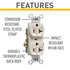 Pass & Seymour CR20LACC12 20 Commercial (1 Count) Legrand Amp Specification Grade Duplex Receptacle Outlet, Side Wire