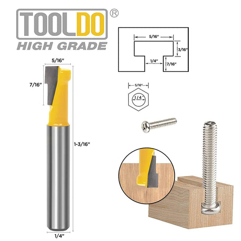Set- 1/4 Inch bits5 Set 5/16&3/8 1/2 &5/8 &7/16 Inch Keyhole Router Bit Shank Router pcs Router Bit & Blade Diameter