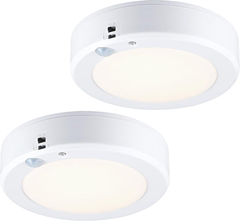 LIT-PaTH Battery Operated Ceiling Light, 3000K 6.1inch Motion Sensor LED Ceiling Light,140