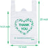 LazyMe Thank You T Shirt Bags, White Plastic Grocery Bags with Handles, 12 x 20 inch (50 pcs)