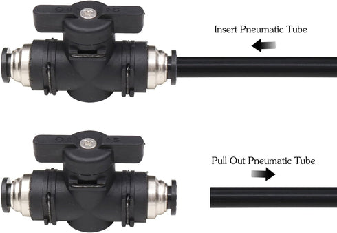 10mm Push Connect Valve Ball Valve, Quick Connect Tube Fittings for Pneumatic Air Compressor