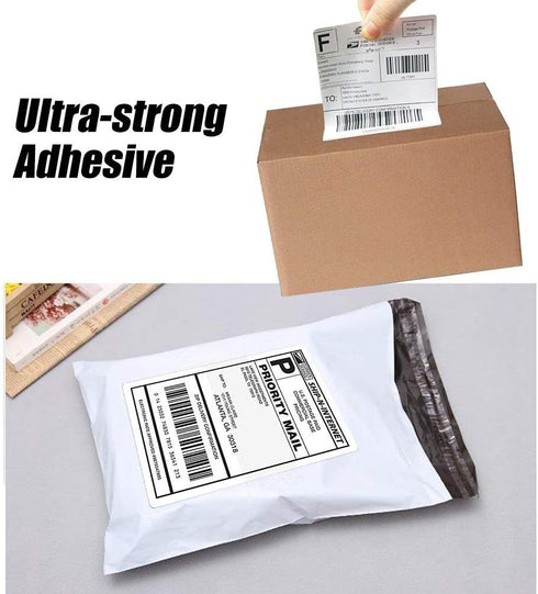 Immuson 4 6 Pack 500 x Direct Thermal Shipping Labels with Perforations, of Thermal Labels, Permanent Adhesive, White