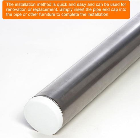 1-3/4(45mm) 4 uxcell Round Plastic Plug, Pcs White Pipe Tubing End Cap Plastic Plug Cap Insert Glide Insert for Metal