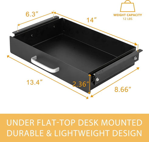 Gome Under Desk Pull-Out Drawer, Easy Slide-Out Storage Organizer for Office Mounted, Ideal for Sit-Stand Workstation