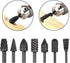 10pc Carbon Steel Rotary Burr Rasp Set, 1/8''(3mm) Shank Wood Carving File Rasp Drill Bits for DIY Woodworking,