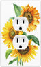 Pznen Watercolor Sunflowers Bouquet Outlet Covers, Yellow Floral 1-Gang Duplex Receptacle Wall Plate,
