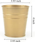 Pen Holder Cup For Desk Pencil Holder Metal Marker Pen Organizer Storage Small Tinplate Flower Pot Succulent Bucket Planters for Office Home - 2 Pack (Gold) by MATIMASU