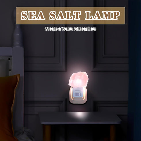 3 Pack Hortsun Himalayan Salt Lamp Night Light Crystal Night Light Lamp Plug in Rotatable Wall Purifier Made of Natural