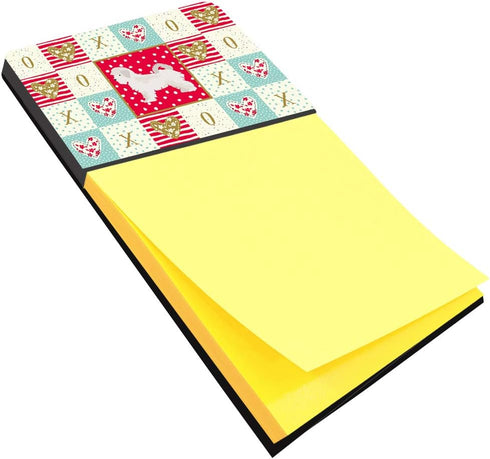 Red Maltese Puppy Cut Love Sticky Note Holder