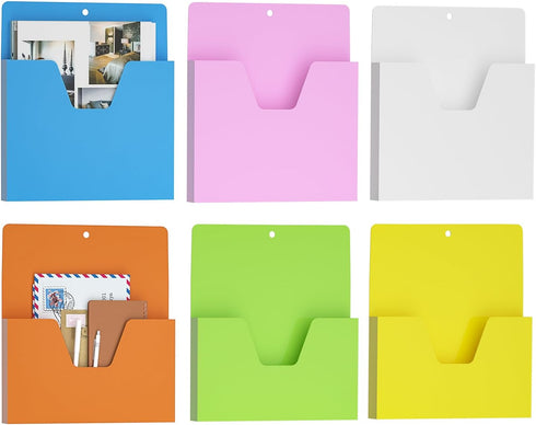 MFTEK Magnetic File Holder - 6 Pockets Paper Holder, Hanging File Organizer Magazine Rack for Office Supplies Storage