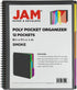 JAM PAPER Plastic Multi Pocket Folder, 12 Pocket Organizer with Zipper Pouch, Smoke Grey with Colorful Tabs