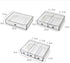 Desk Drawer Organizer, Stackable Plastic Storage for Office Supplies, Clear 2 Compartment Desk Organizer Box