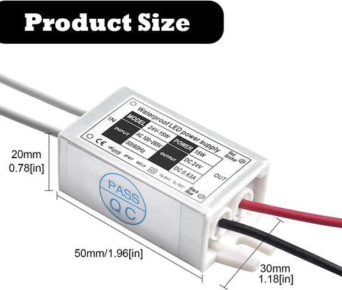 15W 24V IP67 24 110V/220AC-DC 24V G4/MR11/MR16 Bulbs (4-Pack) Lustaled LED Power Supply Waterproof Volt LED Transformer