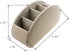 Remote Control Holder Organizer, Beige Leather Storage with 5 Spacious Compartments for Table Desk