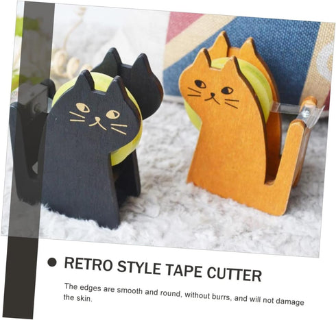 STOBOK Cat Tape Holder, Cute Desktop Tape Dispenser, Vintage Washi Tape Cutter