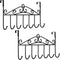 Over The Door Hook, 2 Pieces Towel Rack & Coat Rack Hanger with 7 Hooks (Black)