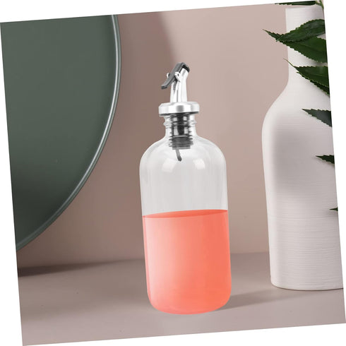 500ml Set 16oz Mouthwash Dispenser Kit with Glass Cup Bathroom Accessories Glass Mouthwash Bottle with Pour Spout