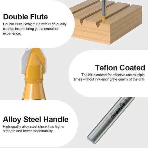 60 1/4 inch 1/4 inch FivePears V Groove Router Bit Degree Shank, Cutting Diameters, Carbide CNC Engraving V Router Bit