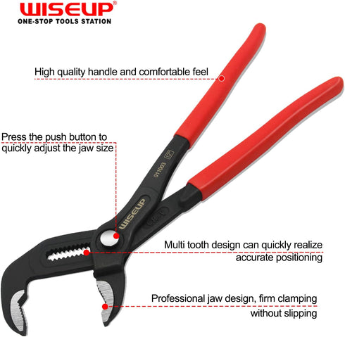 Groove Joint Pliers 7 Inch with Fast Adjustable V-Jaw Tongue and Groove Wrench for Plumbing, Home Repair