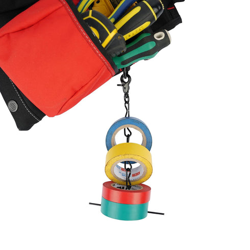 MELOTOUGH Tape Thong for Tool Belt - Electricians Tape Holder Chain with Keyring and Trigger Snap Hook, Black Plating