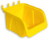 WallPeg Pegboard Bin & Peg Hook Assortment Set, 4 Yellow Bins with J, L, and Jumbo Style Hooks for Organizing