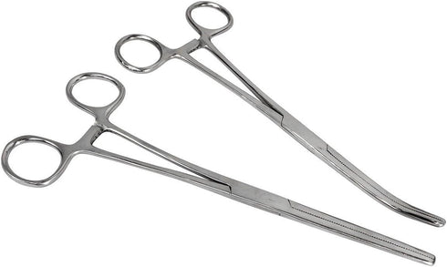 HTS 161S2 2 Pc Locking Straight & Curved Hemostat Set, 8"
