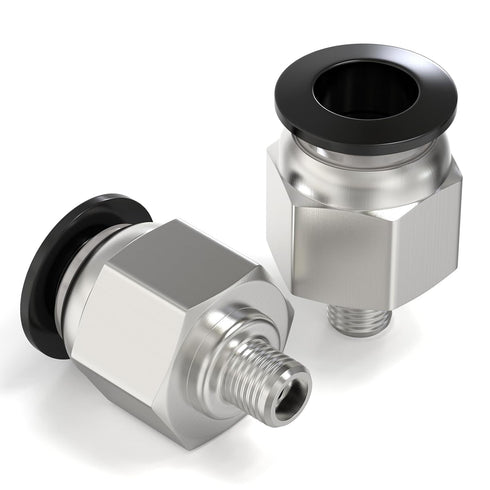 TAILONZ PNEUMATIC Male Straight Push to Connect Fittings PC4-M6 (Pack of 2) - 4mm Tube OD x M6 Thread