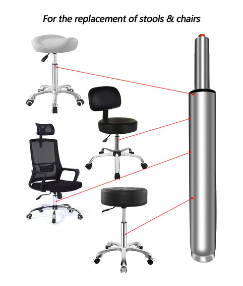 Adjustable Gas Lift Cylinder Tube for Office Chair, 14" to 22" Long, Heavy Duty Hydraulic Pneumatic Cylinder (8" Stroke)