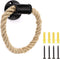 Sumnacon Industrial Pipe Rope Towel Ring, Wall-Mounted Metal Towel Rack with Vintage Style