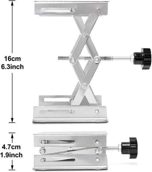 Wisamic Lab Jack Scissor Stand Platform, 4x4 inches Stainless Steel Lift Stand for Laboratory Support