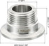 1.5 Inch 1" 304 50.5mm PATIKIL TC Tri Clamps Adaptor, Tri-Clover Fittings to NPT Male Sanitary Thread Adaptor Stainless